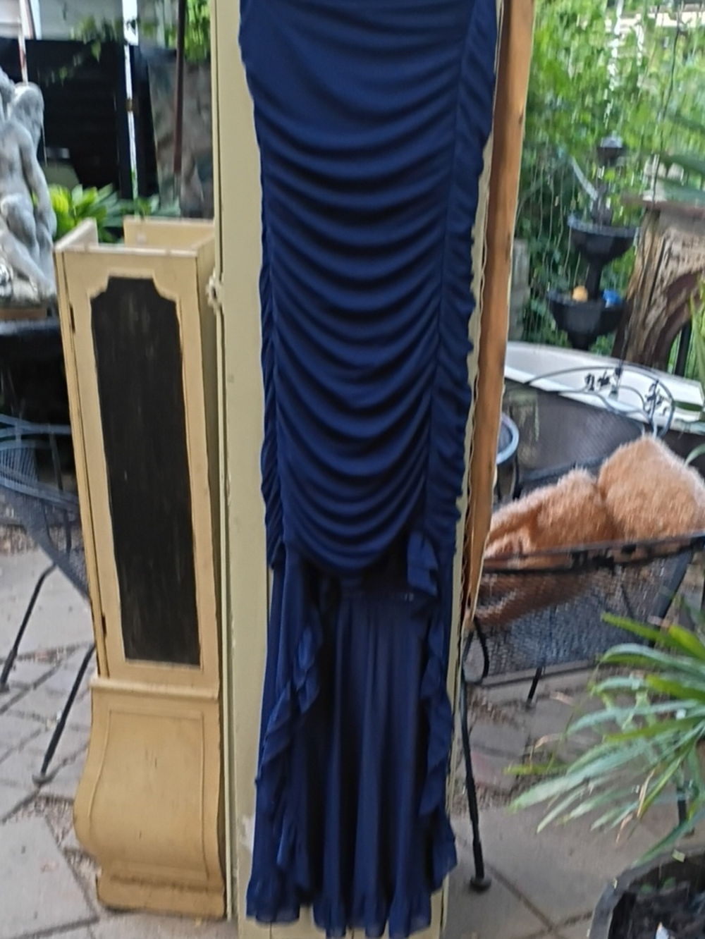 Elegant Navy Ruched Maxi Dress for Women